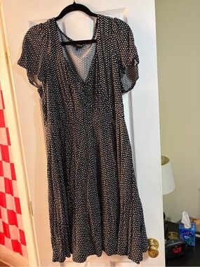 torrid Black Dress with White Polka Dots Midi